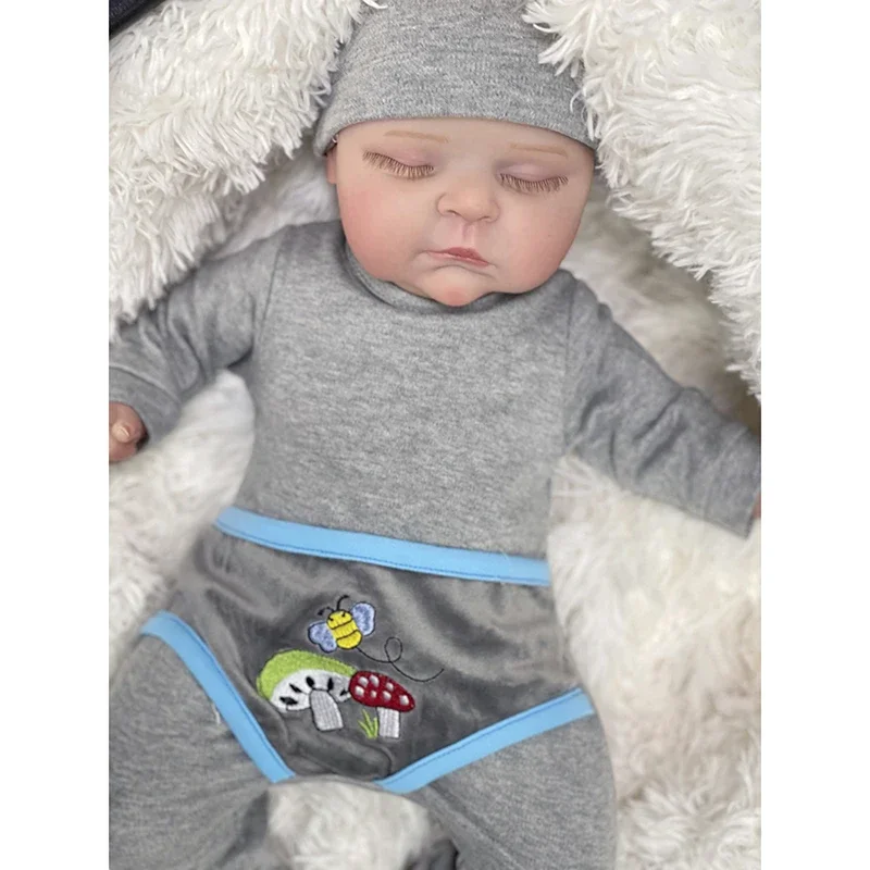 

49cm Reborn Baby Doll Peaches with 3D Skin Multiple Layers Painting with hand painted Hair for Children's Birthday Christmas