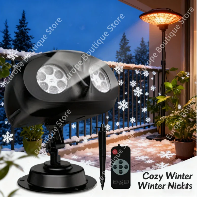 Luces de proyector de copo de nieve de Navidad resaltan la nieve LED dinámica caída de nieve de Navidad IP65 iluminación de foco de nevadas impermeable
