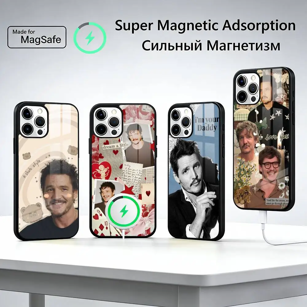 

P-Pedro Pascal Actor Phone Case For iPhone17,16,15,14,13,12,11 Plus,Pro Magnetic with Magsafe Wireless Charging