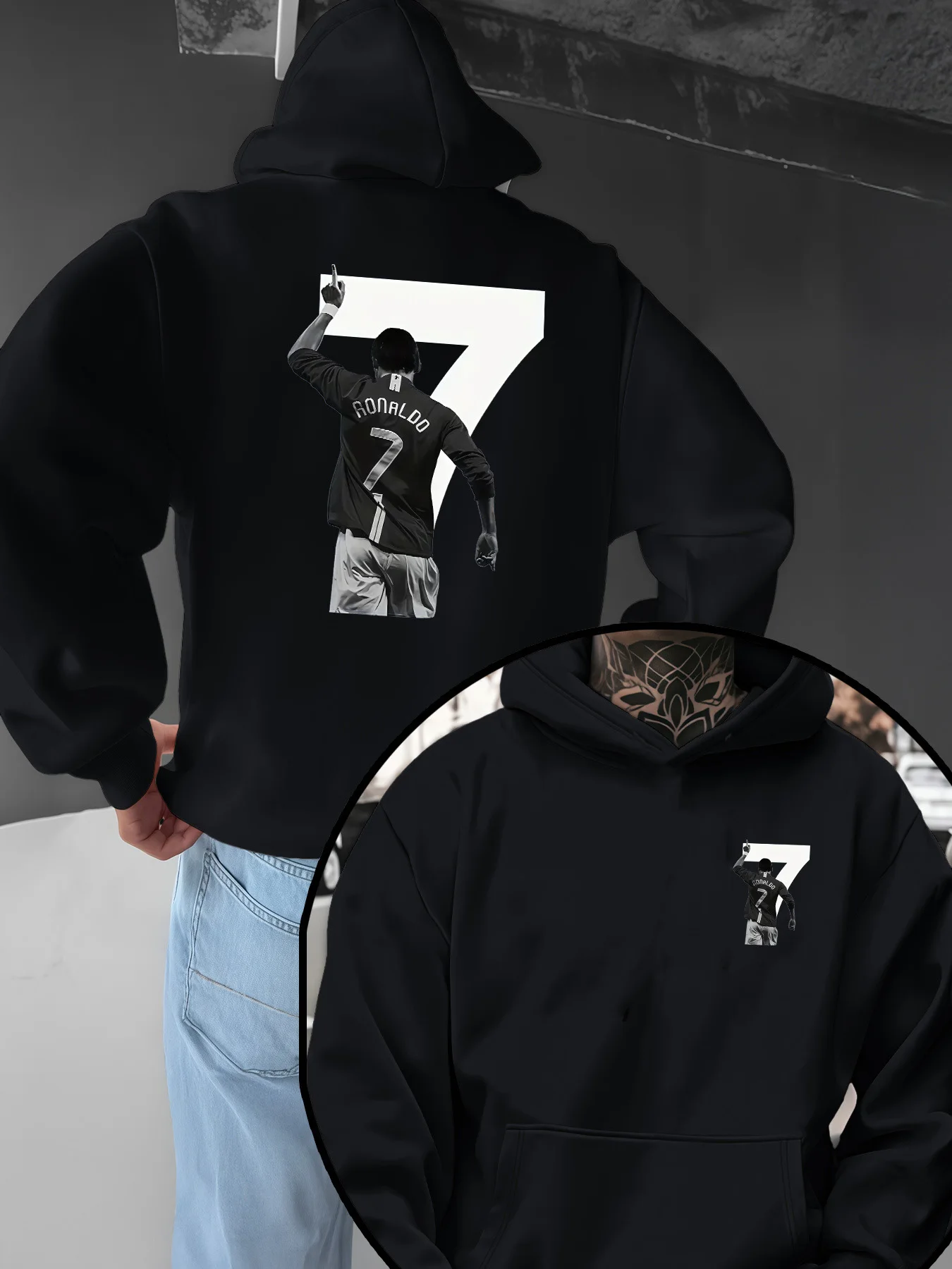 2025 Fashion Sport Hoodie Pullover Ronaldo Letter 7 Print Casual Exercise Hoodie Fall Winter Long Sleeve Cotton Sudadera Hoodies