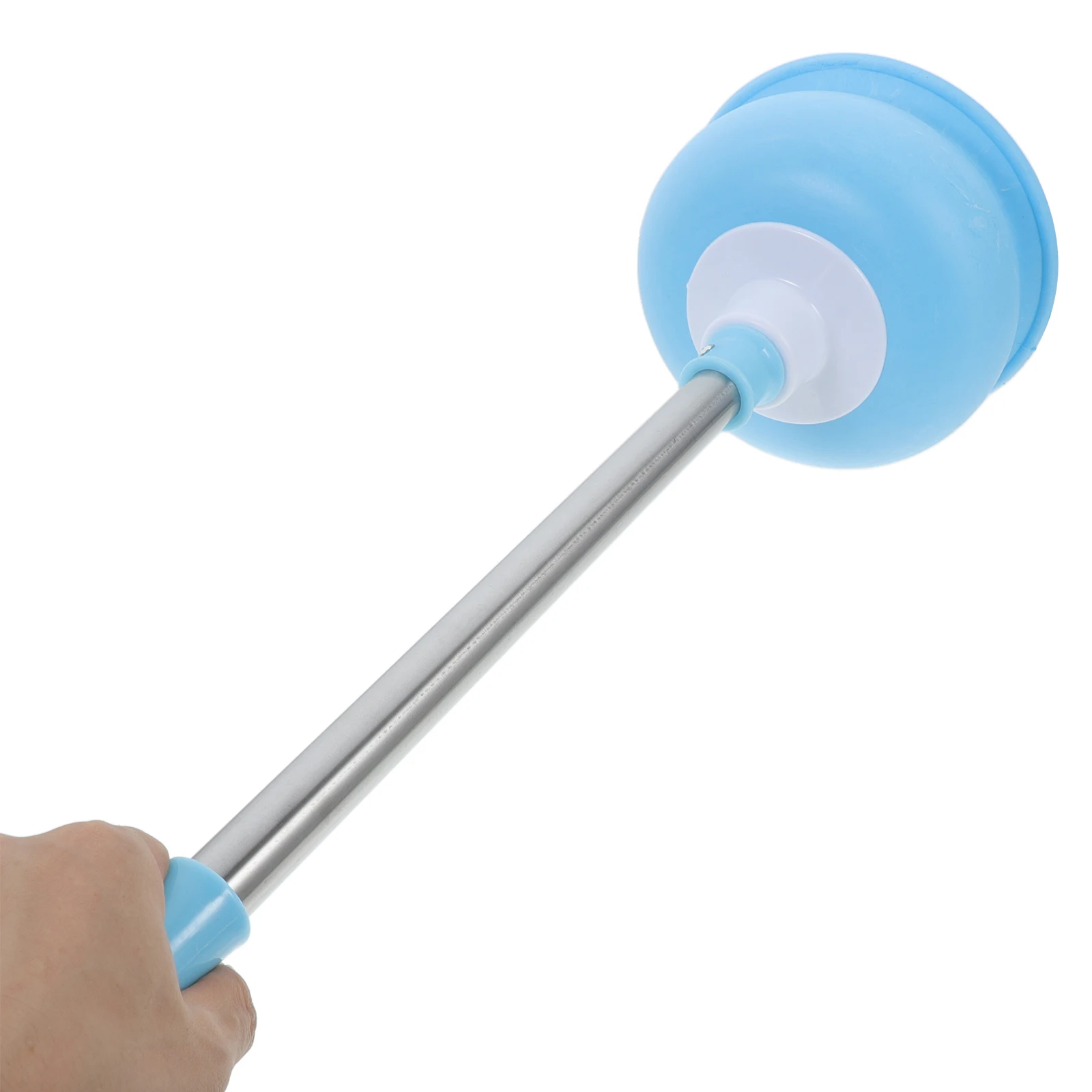 

2pcs Heavy Duty Toilet Plunger Bathroom Anti Clogging Tool Stainless Steel Grip Rubber Tip Home Office Hotel