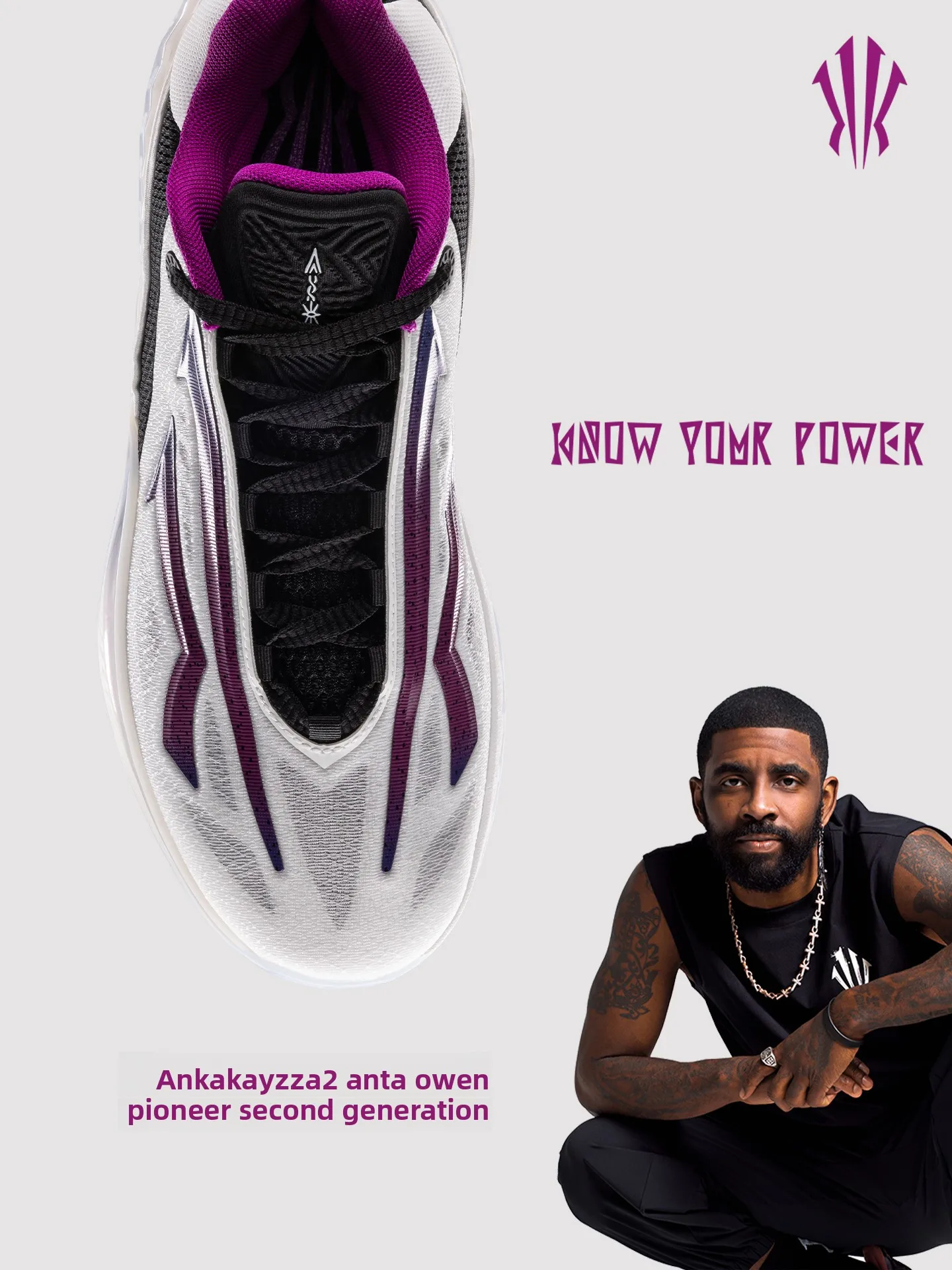 Anta KAI Speed 2 Tai Chi Black Warrior Men Basketball Sneakers Kyrie Irving Same Style Pro Sports Shoes