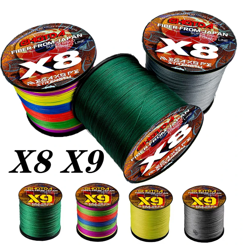 100M Big Game Durable Braided Fishing Line 0.8-8.0# 8 / 9 Strands Smooth PE Multifilament Leader Wire for All Waters 8.2-45.4kg