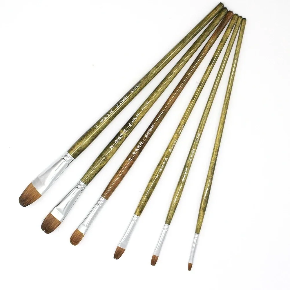 

6 pcs Clips Weasel Hair Filbert Artist Brush Acrylic Paint Brushes Quality Canvas Painting Oil Paint Art Supplies for painting