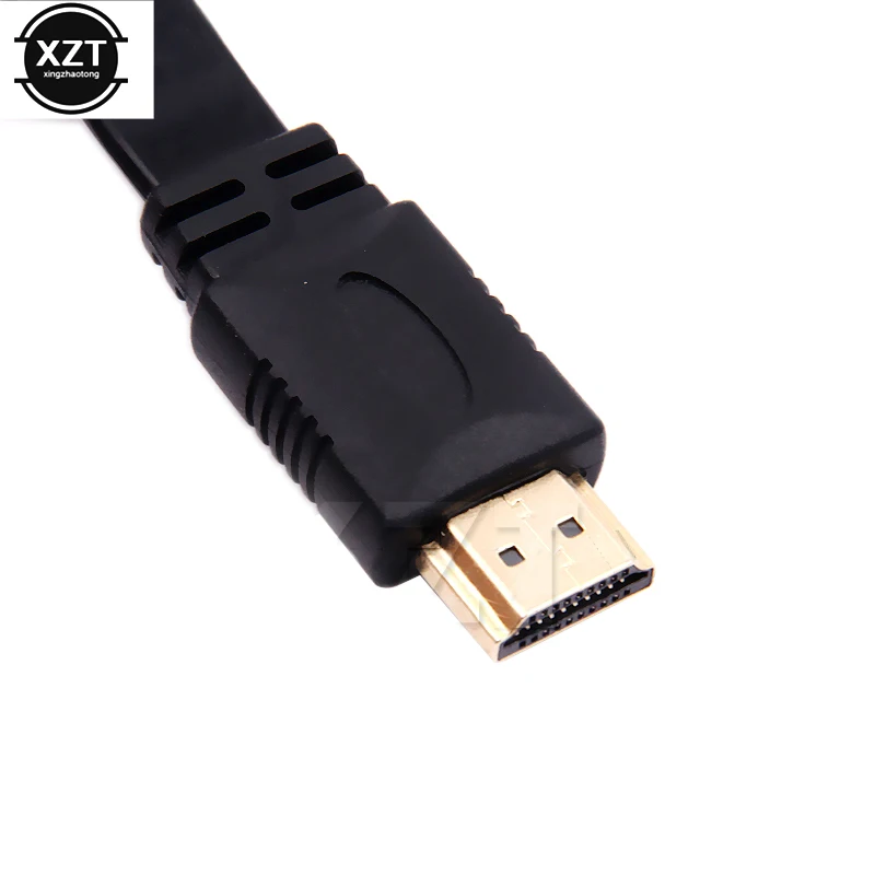 Black 30cm Full HD Short HDMI-compatible Cable Support 3D Male to Male Plug Flat Cable Cord for Audio Video HDTV TV High Quality