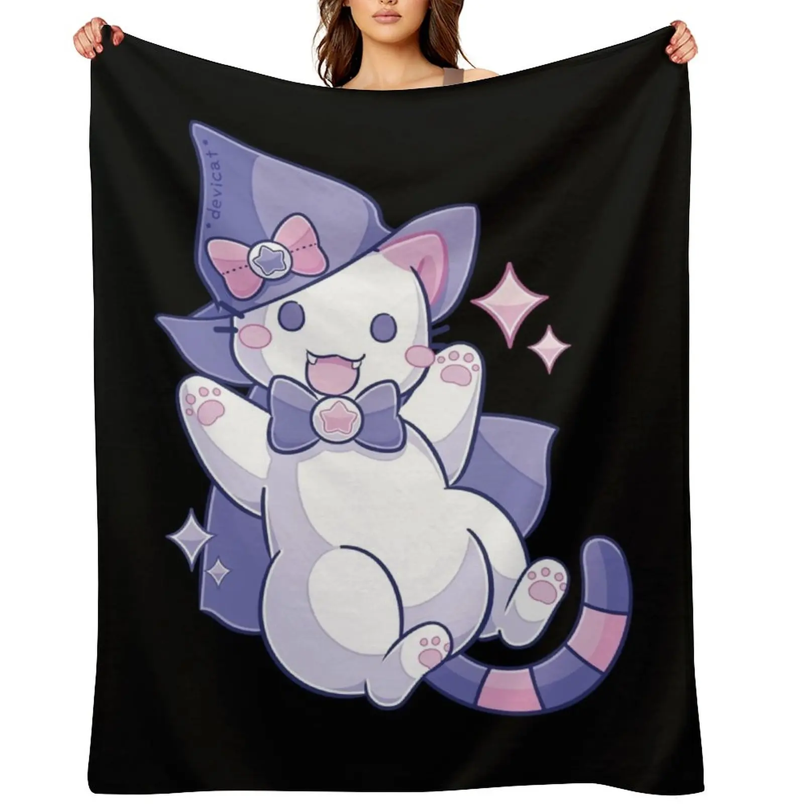 

CandiCat Witch  2024 Throw Blanket Giant Sofa Travel Cute warm for winter Blankets