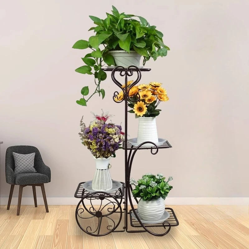 

Multi-Layer Home Iron Plant Shelf, Living Room Epipremnum Rack, Floor Hanging Orchid Stand, Balcony Flower Pot Organizer