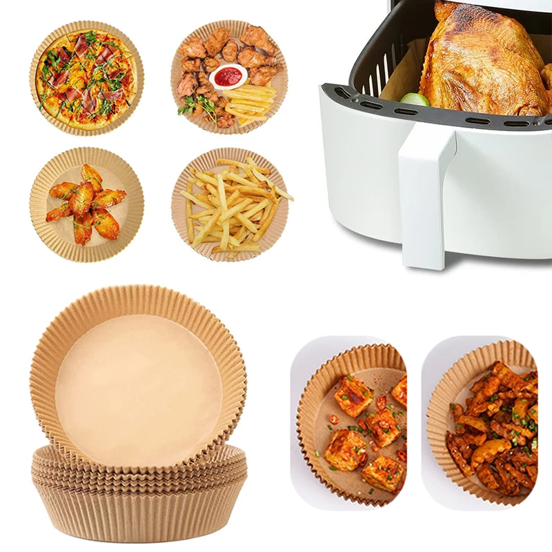 

Obelix 20/50/100PCS Air Fryer Disposable Parchment Paper Liner Oil-Proof Paper Tray Non-Stick Baking Mat Air Fryer Accessories