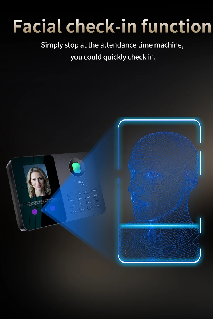 Biometric Attendance System with Face Fingerprint Palmprint Recognition USB Flash Drive 120,000 Records