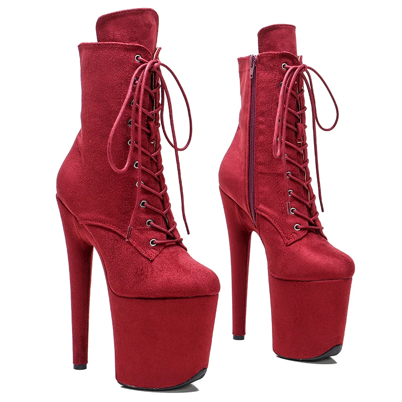 

Leecabe Wine Red low Boots Extreme High Heels Devious Shoe Fetish Heels 8 Inch /20cm More Colors Sexy Exotic Pole Dance Booties