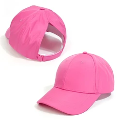 High Bun Ponytail Hat for Children Girls Baseball Adjustable Summer Ponytail for Kids Outdoor Beach-Headwear