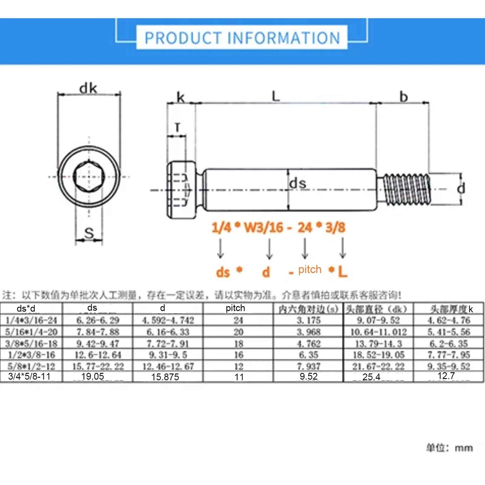 1pc UNC 12.9 Grade Imperial Hex Socket Shoulder Screw, Limit Bolt, Stripper Bolt 1/4 5/16 3/8 1/2 5/8 3/4