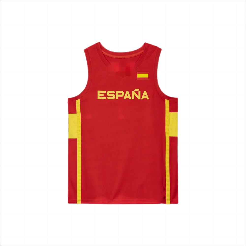 2024 New Spanish Basketball Jersey Spanish Basketball Fan Jersey Men\'s/Men\'s Summer Sleeveless Basketball Sports Jersey T-shirt