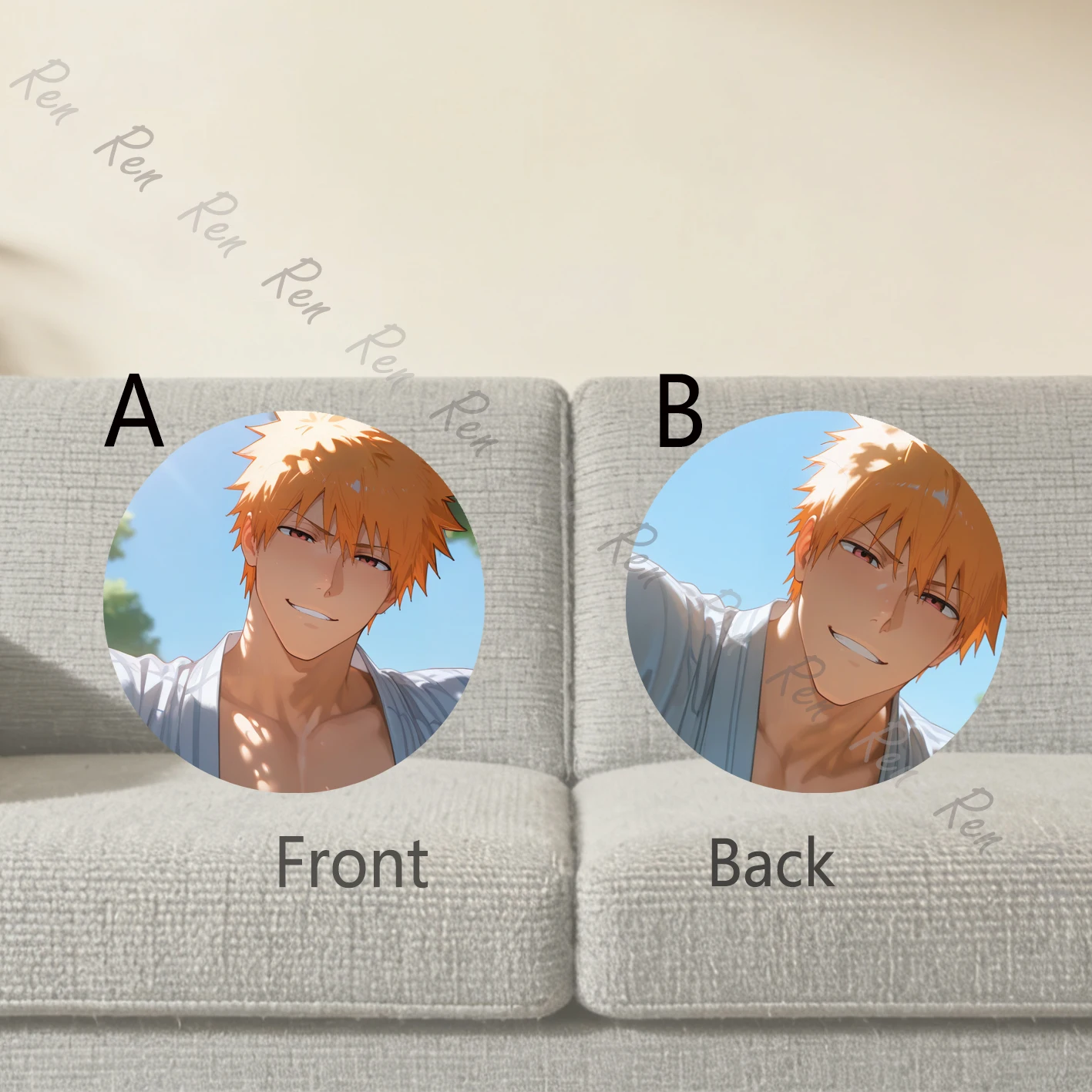 Dakimakura Anime Ichigo Kurosaki Pillow Cover Sofa Cushion Double-side Print Throw Pillow Case 40X60cm