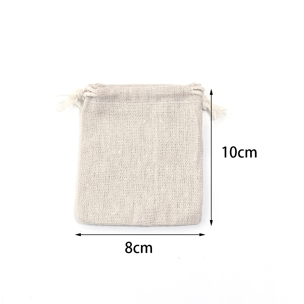 5–10 Stück Leinenbeutel mit Kordelzug, Geschenkverpackungsbeutel, Jutebeutel für Hochzeit, Geburtstag, Weihnachten, Party, Schmuck, Geschenke, Aufbewahrungsbeutel – Detail 9