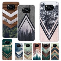 Forest Geometry Wood Nature Print Soft Case for Xiaomi Poco X3 X4 NFC X5 Pro M3 M4 M5S Phone Shell F3 F2 F1 Mi Note 10 Lite Patt