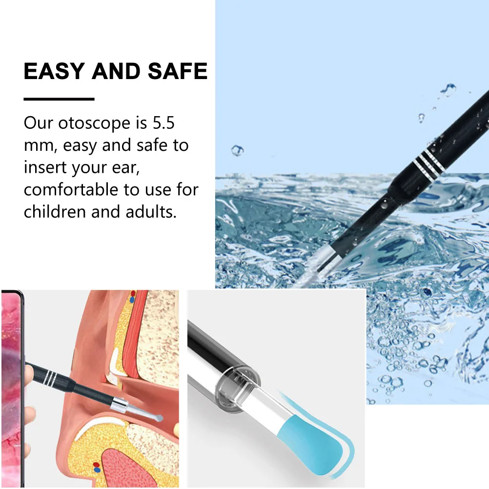 

5.5Mm Visual Otoscope Ear Inspection Tool Hd Camera With 6 Led Lighting Safe Earwax Removal Digital Cleaning Tool For