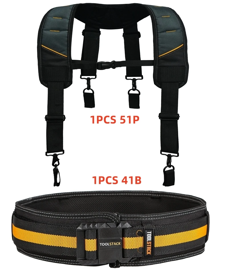 TOOLSTACK – ceinture de Construction et sangle d'épaule, ceinture de travail Oxford de haute qualité, boucle réglable, ceinture et sangle de travail solides