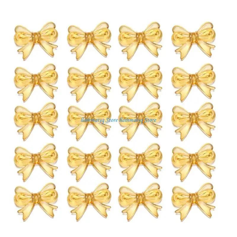 

573B Pack of 20 Multipurpose Acrylic Beads Bowknot Jewelry Making Beads for Innovative Jewelry Creation and Home Decorations