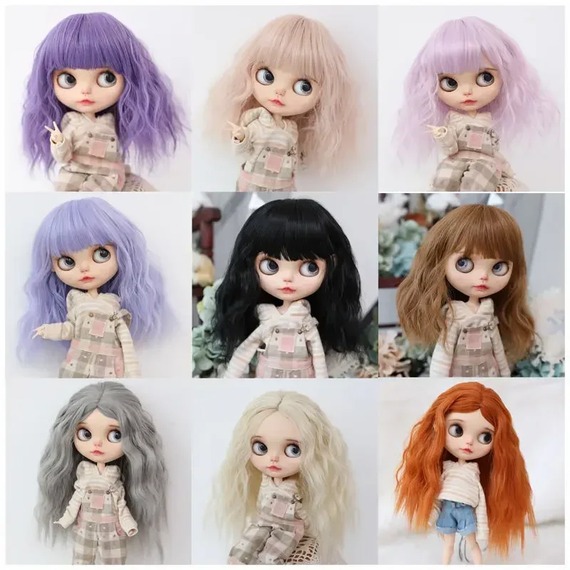 B-lythe little Rag Doll without head shell high temperature silk long hair 9-10 inch fake hair doll wig doll accessories
