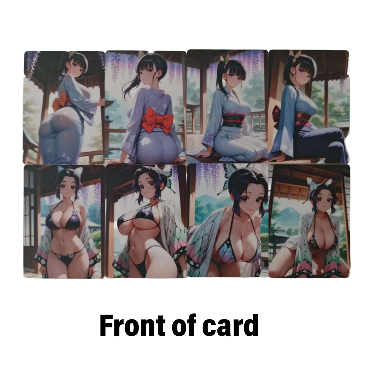 

Anime Demon Slayer Sexy Card Double Sided Printing No Mosaic Uncensored Collection Card 18+ ACG 8Pcs/set