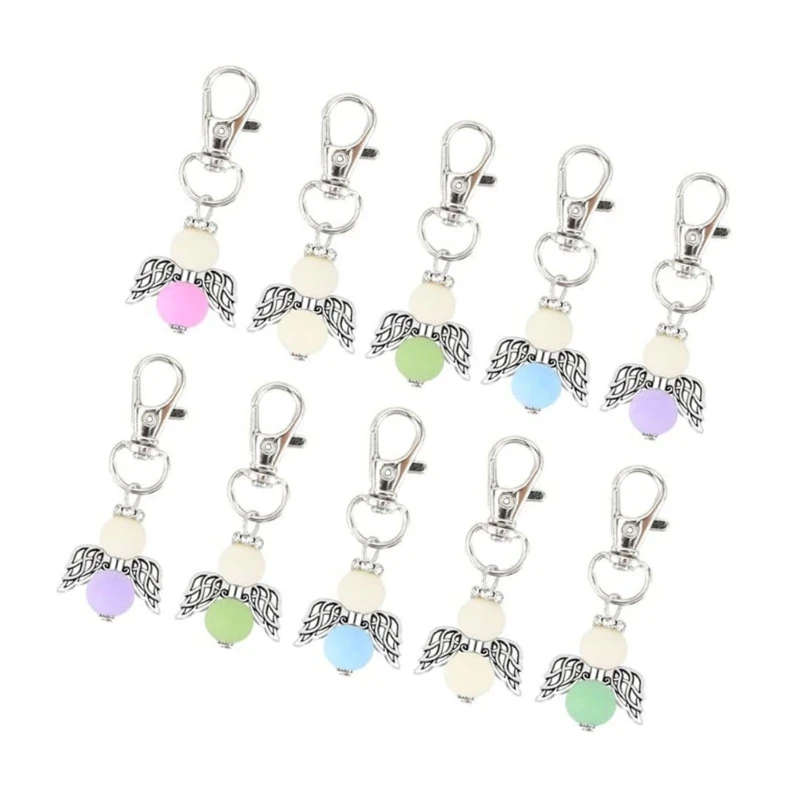 10/30Pcs Blessing Angel พวงกุญแจสำหรับอาบน้ำเด็กงานแต่งงานแถม Key ผู้ถือลูกปัดจี้ Keyring สำหรับครู