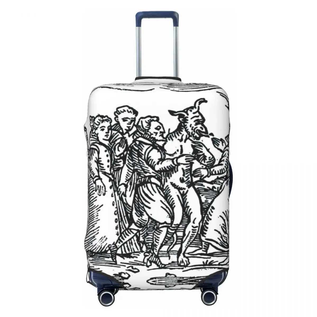 Witches Dancing With The Devil Print Luggage Protective Dust Covers Elastic Waterproof 18-32inch Suitcase Cover