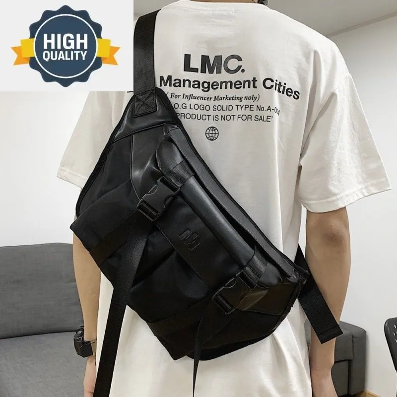 Quality Chest High Bag For Men Black Large Capacity Nylon Male Waist Japan Style Fashion Trend All-Matched Shoulder