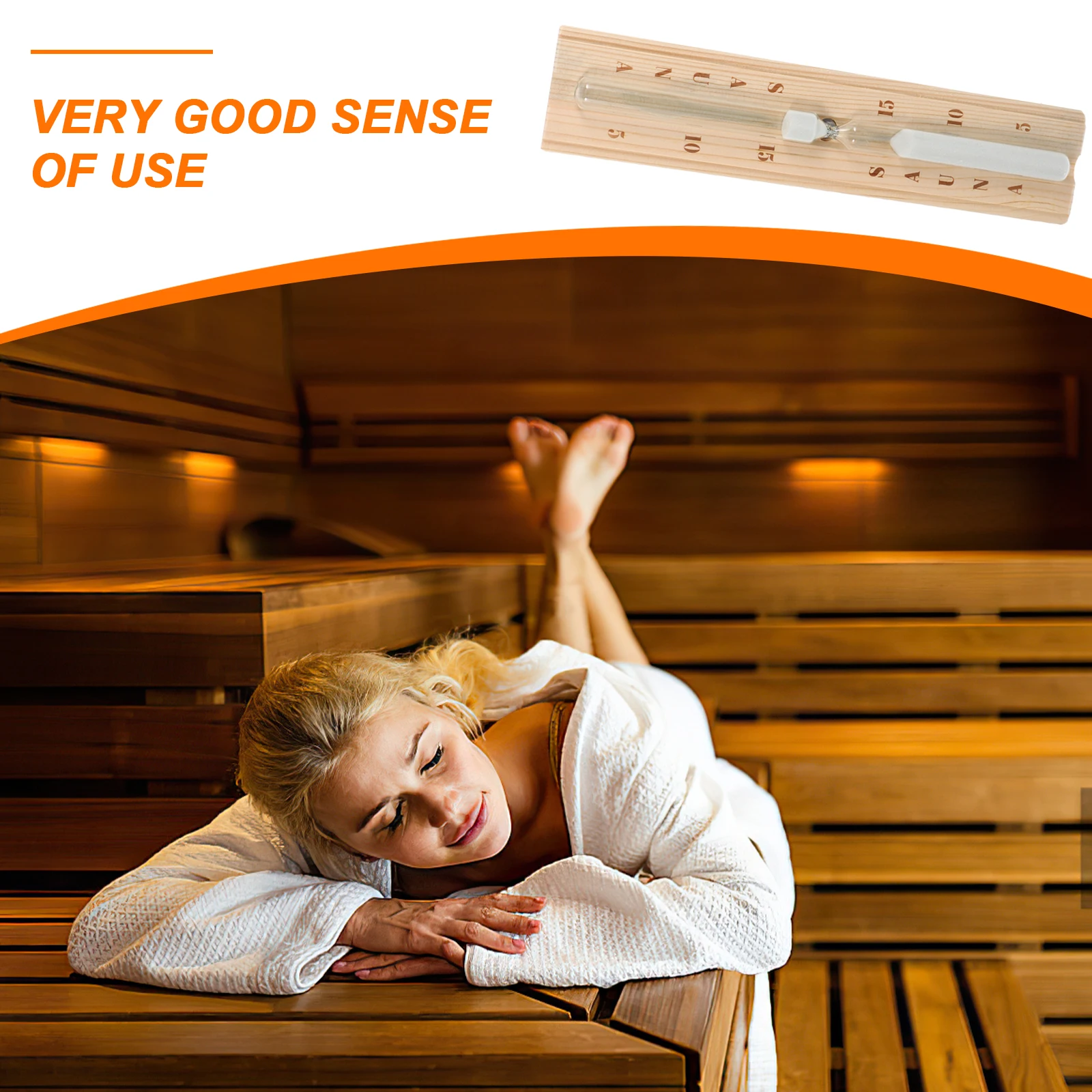 

15-Minute Wooden Hourglass Clear Glass Tube Sauna Room Decorative Timer Reusable Sand Timer For Spa Supply Bathroom Fixture