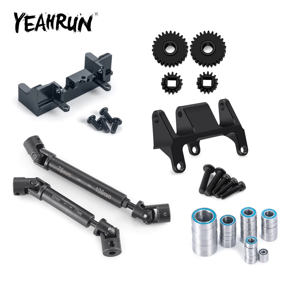 

YEAHRUN Металлическая ось Приводной вал Тяга сервопривода Комплект подшипников для осевого UTB18 Capra 1/18 RC Багги Авто Грузовик Обновление Запчасти
