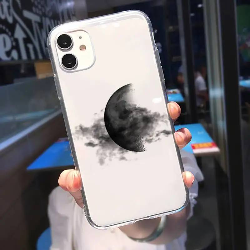 Moon lunar eclipse Phone Case For iPhone 11 12 Mini 13 Pro XS Max X 8 7 6s Plus 5 SE XR Transparent Shell