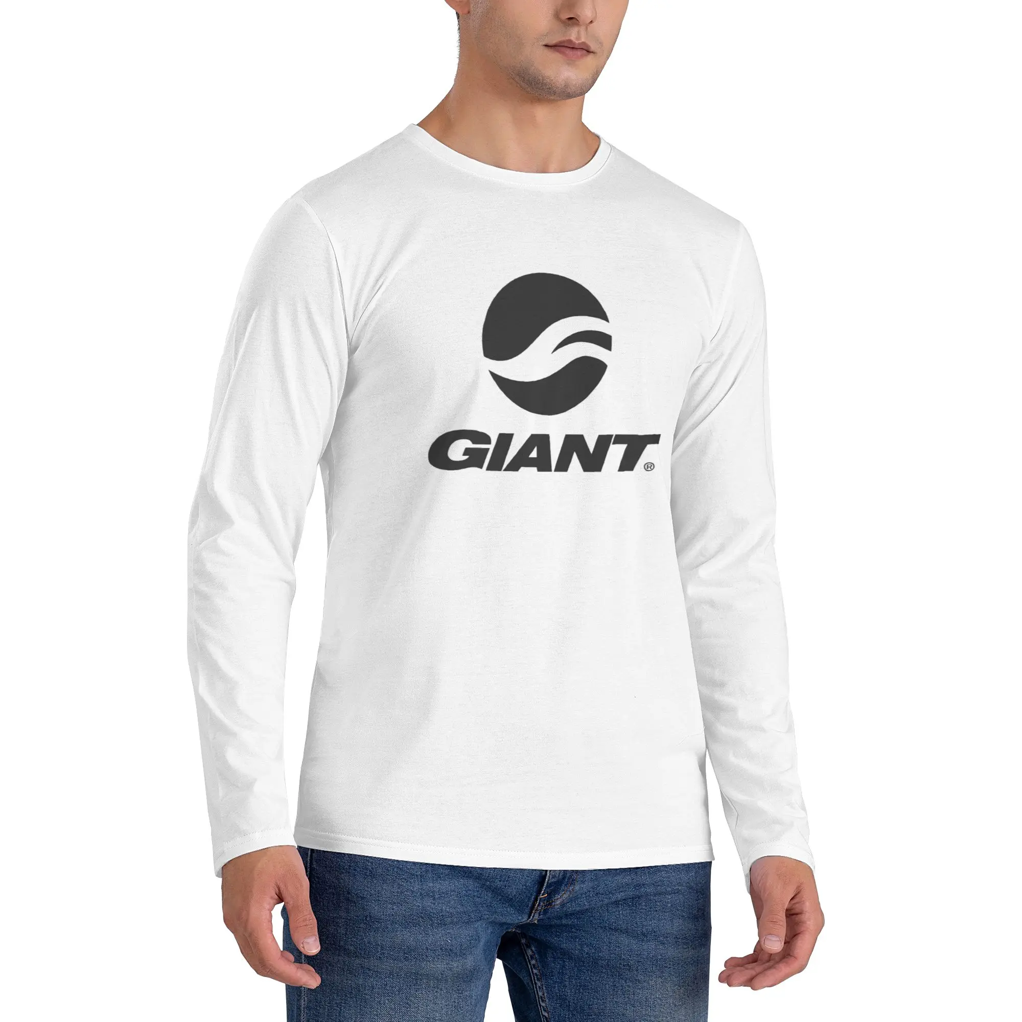 

Гигантский велосипед, мужская футболка с длинными рукавами, модные футболки с круглым вырезом, весенние и осенние мужские топы