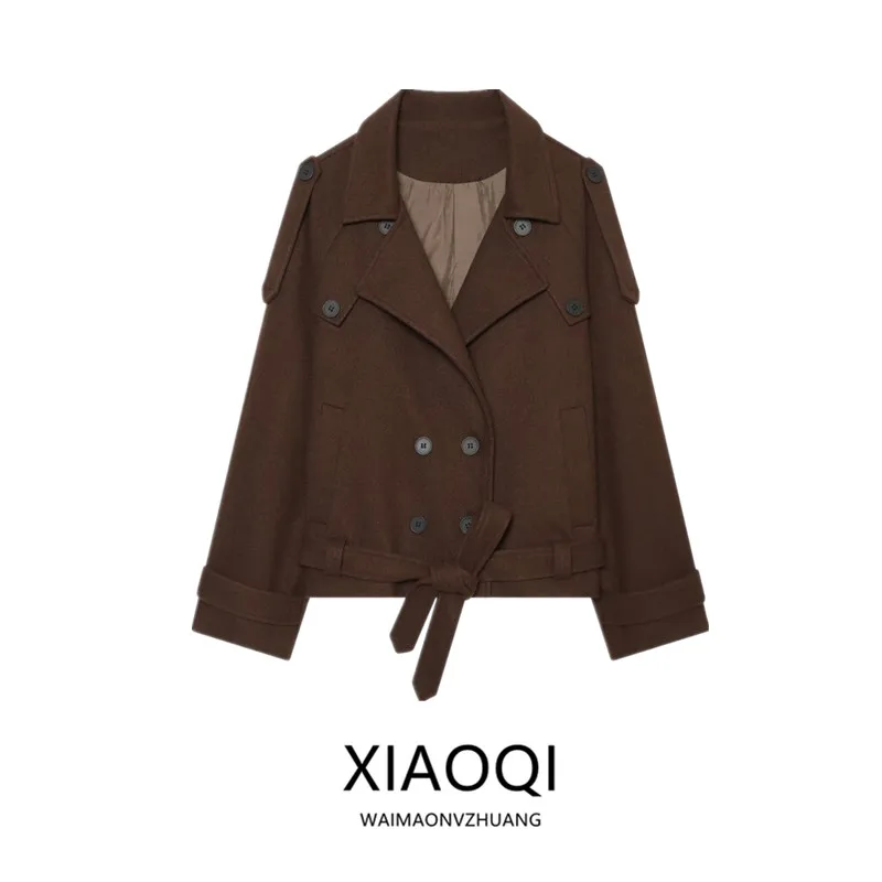 Fashionable Loose Women's Jacket Autumn 2026 Design Sense Versatile Belted Outerwear Stylish Short Coat for Ladies