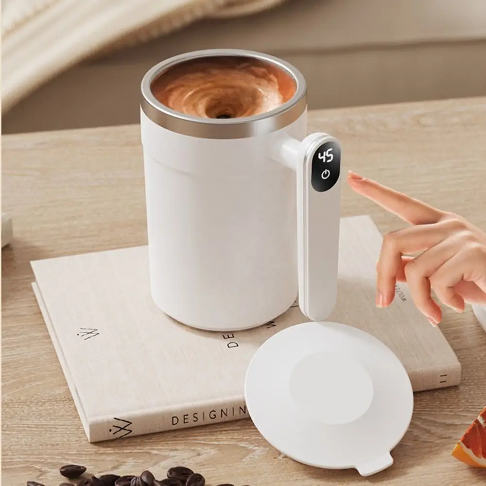 

Temperature Measurement Automatic Stirring Cup Dust-proof Lid Comfortable Handle Electric Stirrer Mug Digital Display
