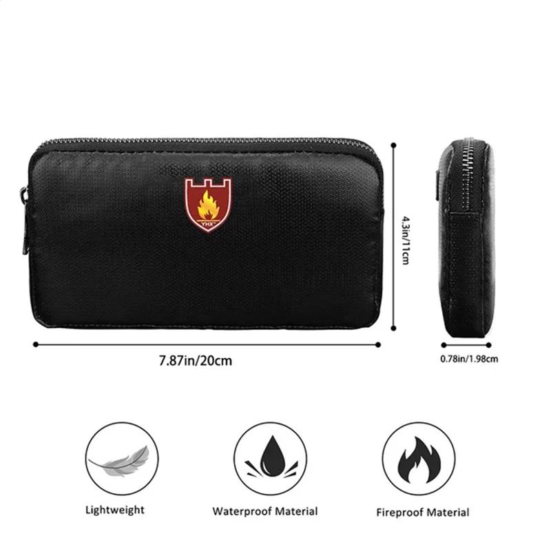 Fireproof Signal Blocking Bag GPS RFID Faraday Bag Shield Cage Pouch Wallet Protective Case for Privacy Protection Car Key