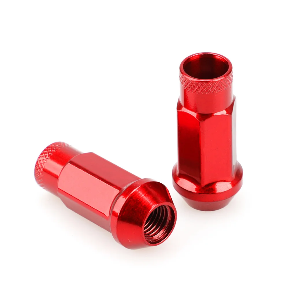 Rennwagen-Modifikation Offene Radmuttern 50MM 17mm Sechskant für Chevrolet Subaru Hyundai 20 Stück Radmuttern M12x1.5 Stahl Bunt – Detail 12
