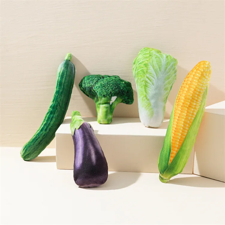 The New Simulated Vegetable Cat Toy Contains Cat Mint Corn Cabbage Cat Nibbling Pet Supplies