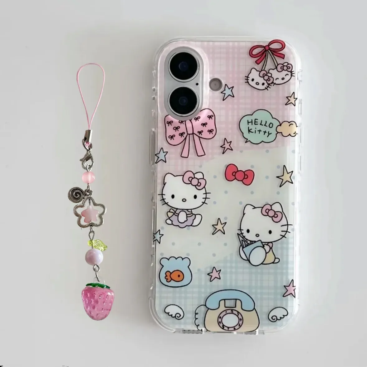 Blu Rosa Hellos Kittys Custodia per telefono carina per Xiaomi Mi 15 11 Poco X6 M6 X5 F5 F7 X3 NFC GT Lite Pro 4G 5G Piuma Texture Cover