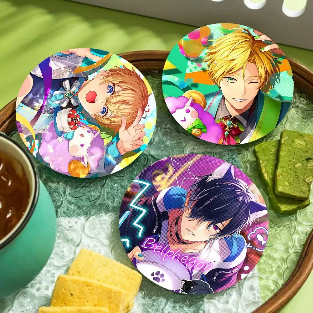 popular Game O-Obey Me cute Anime Natural Coaster Creative Cartoon Absorbent Cushion Coffee Mug Bowl Cushion Insulation Cushion