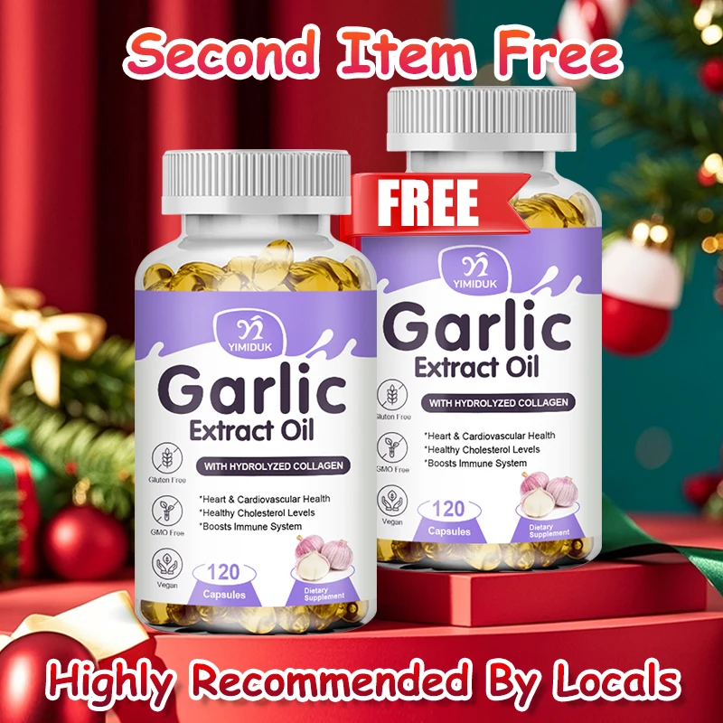 Suplement olejowy z ekstraktem z czosnku, działający jako przeciwutleniacz, wspierający zdrowie serca i układu krążenia, zdrowe poziomy cholesterolu, wzmacniający odporność.