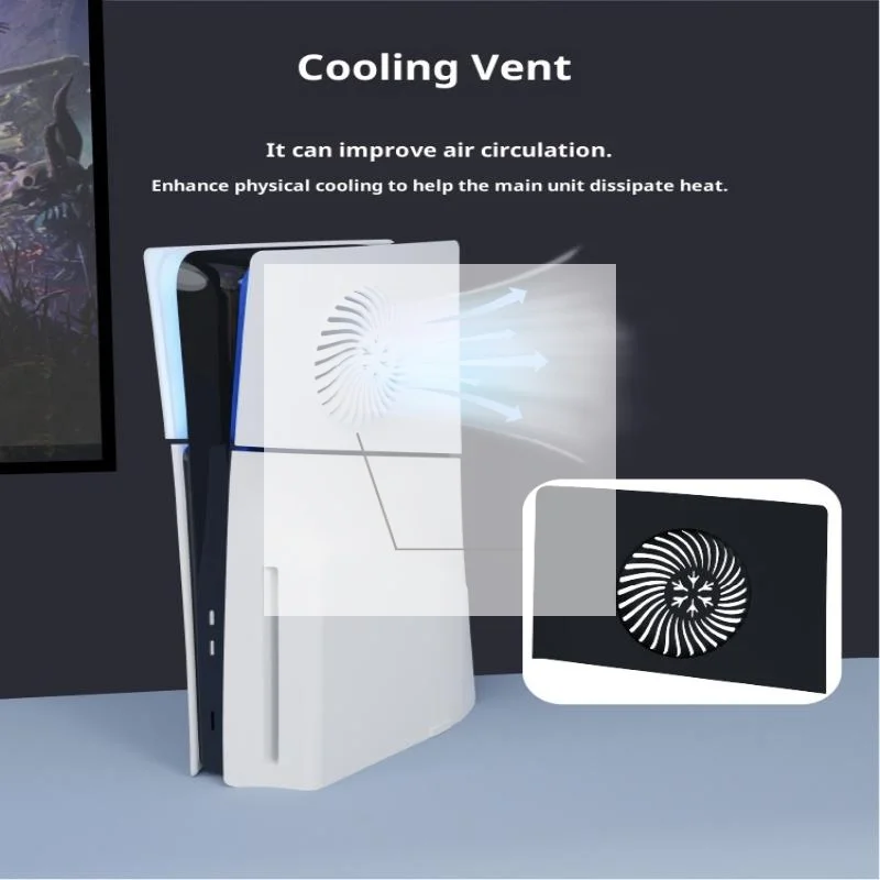 For Slim Console Faceplate With Cooling Vent Upper Top Half Replacement Face Plate PS5 Slim Protective Shell Cover