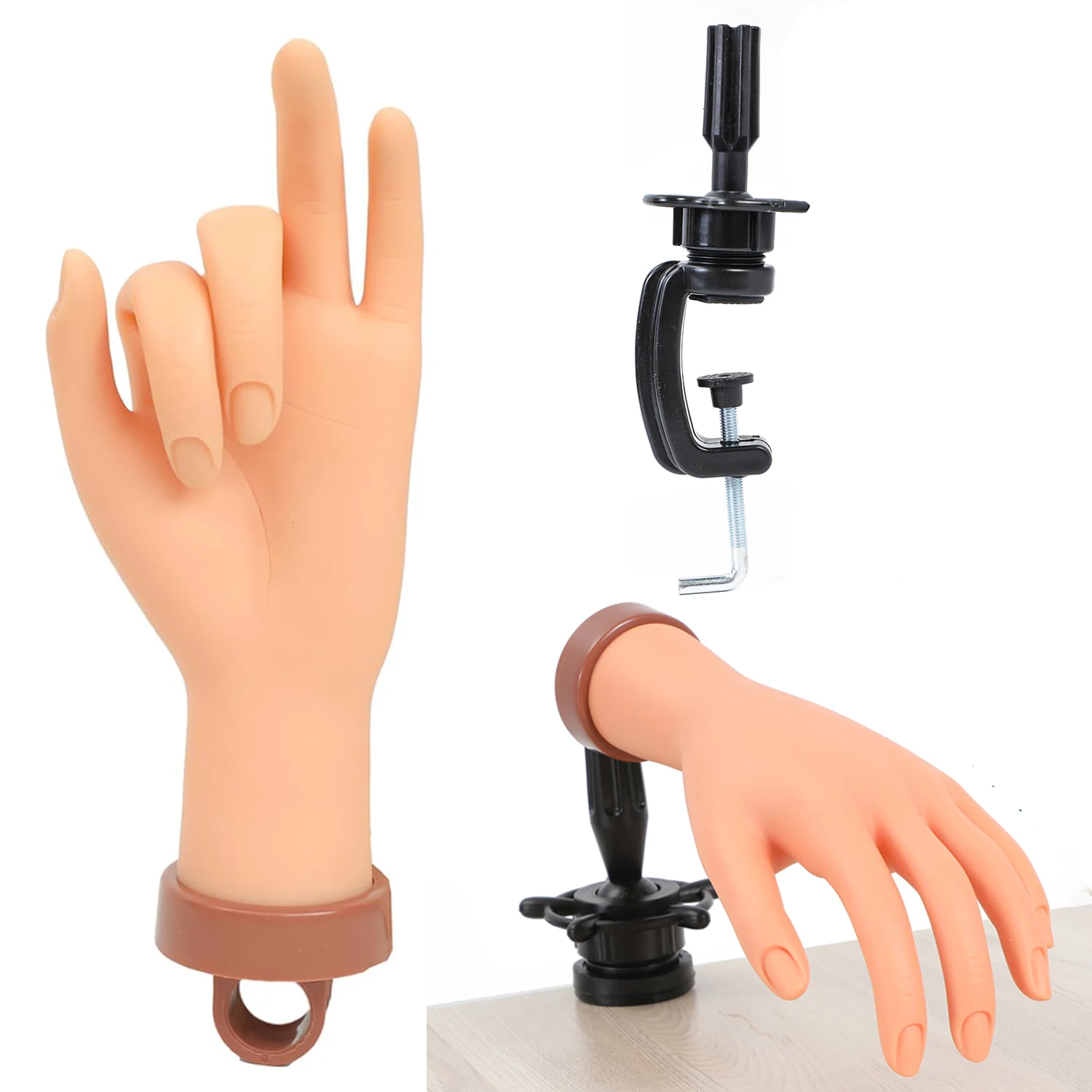 

Nail art practice gloves, silicone nail practice hands, flexible bendable manicure practice hands
