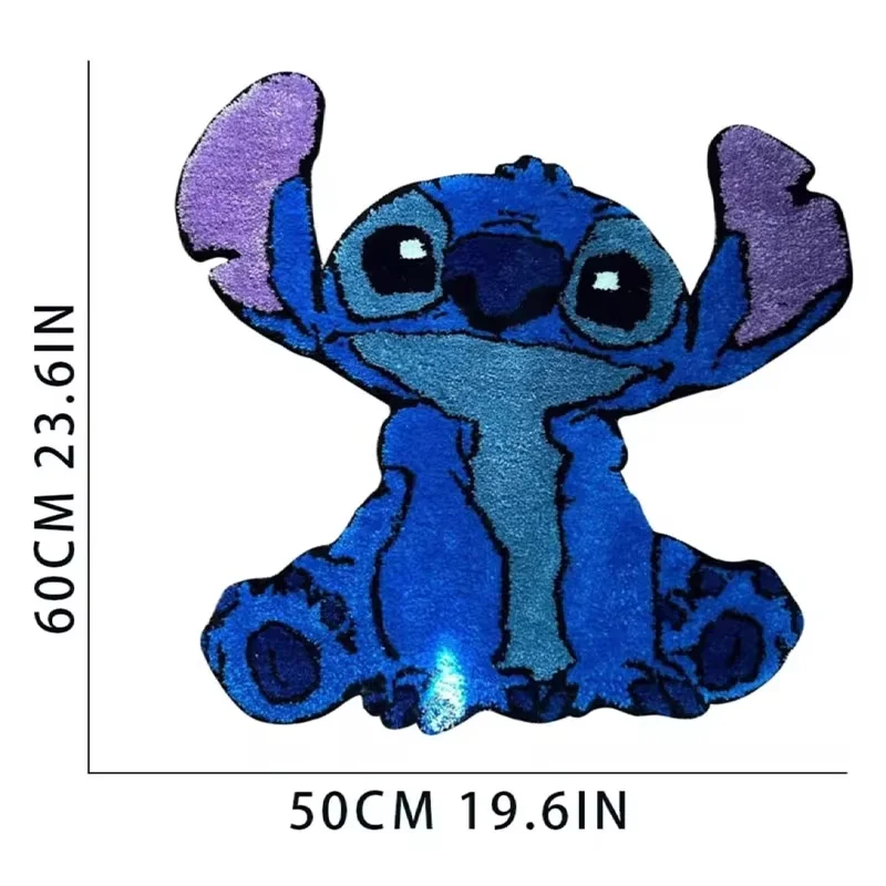 60cm New Disney Kawaii Stitch Anime Mat Carpets For Living Room Bedroom Girls Kids Room Nursery Home Decor Non-Slip Carpet Gifts