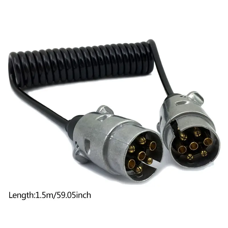 

7 Pin Plug Adapter Trailer Connector 12V Towbar Towing Plugs with 1.5M Cable