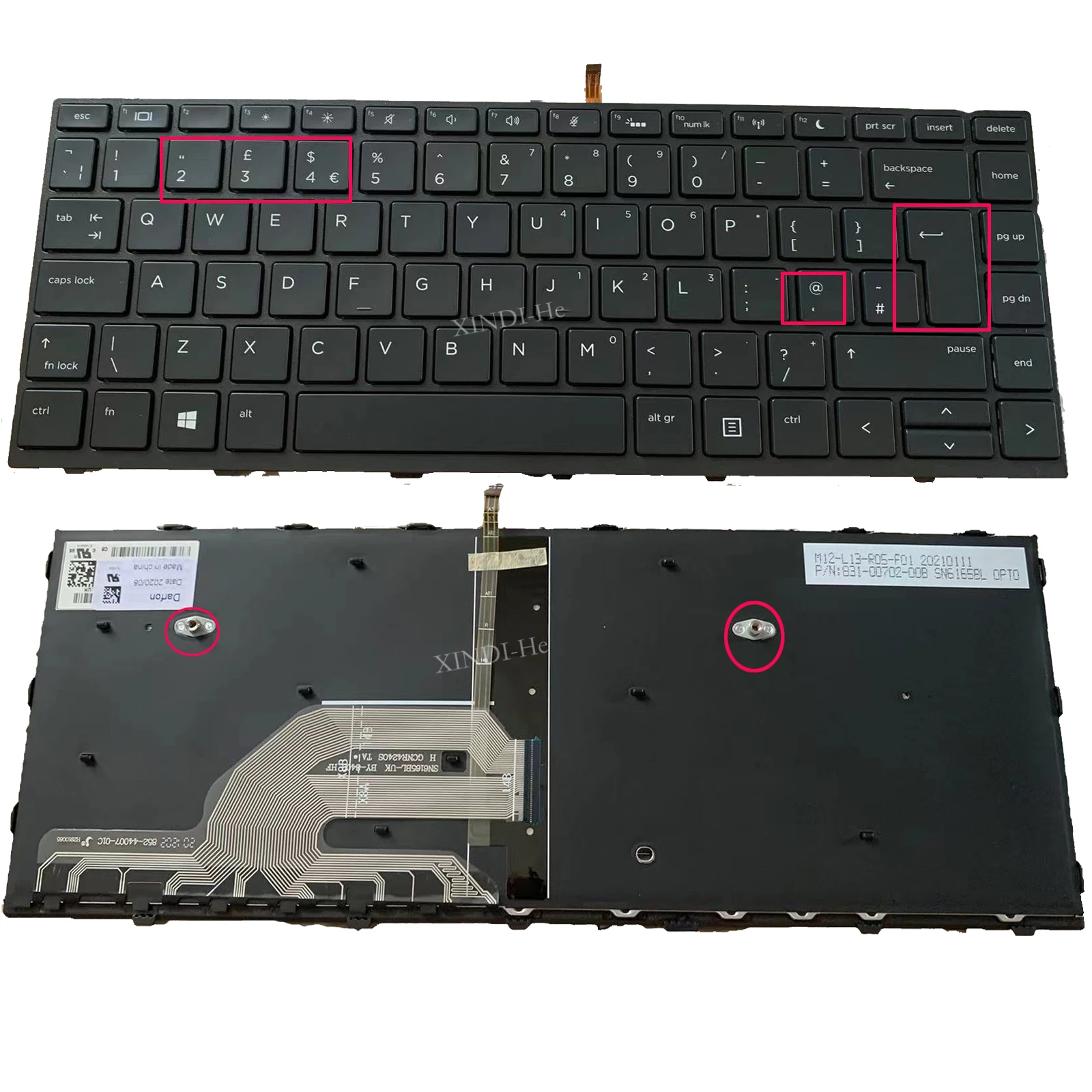 

UK Backlit Laptop keyboard for HP Probook 430 G5 440 G5 445 G5 UK Layout