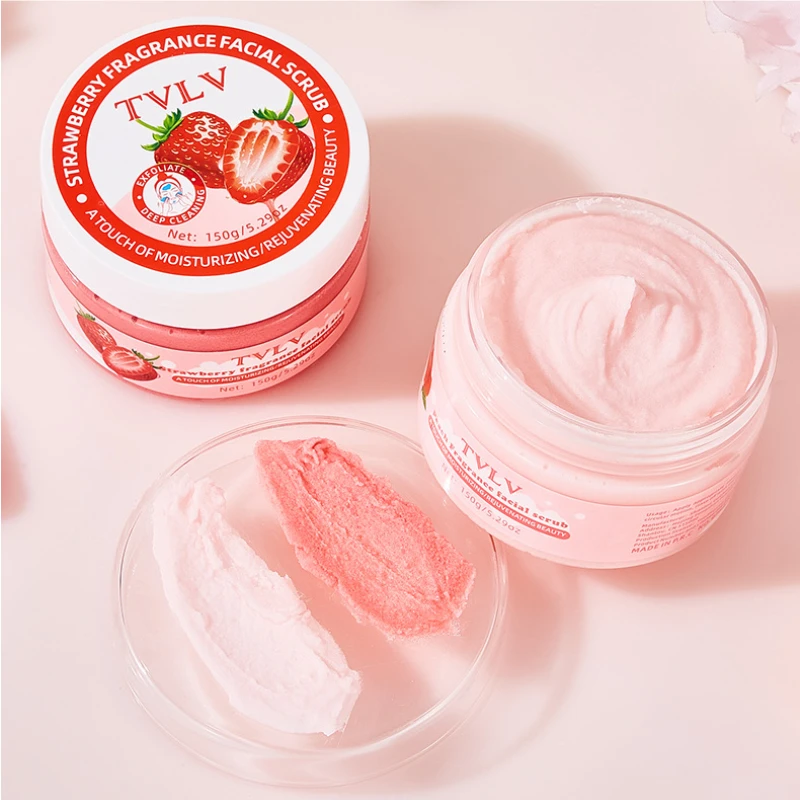 Facial Scrub Cleansing Exfoliating Cream Peach Strawberry Fragrance Body Scrub Moisturizing Nourishing Exfoliator Massage Cream