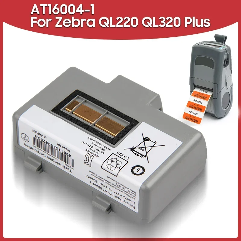 Replacement Battery AT16004-1 For Zebra QL220 QL320 Plus QL220+ QL320+ Mobile Printers 1900mAh Long Lifespan