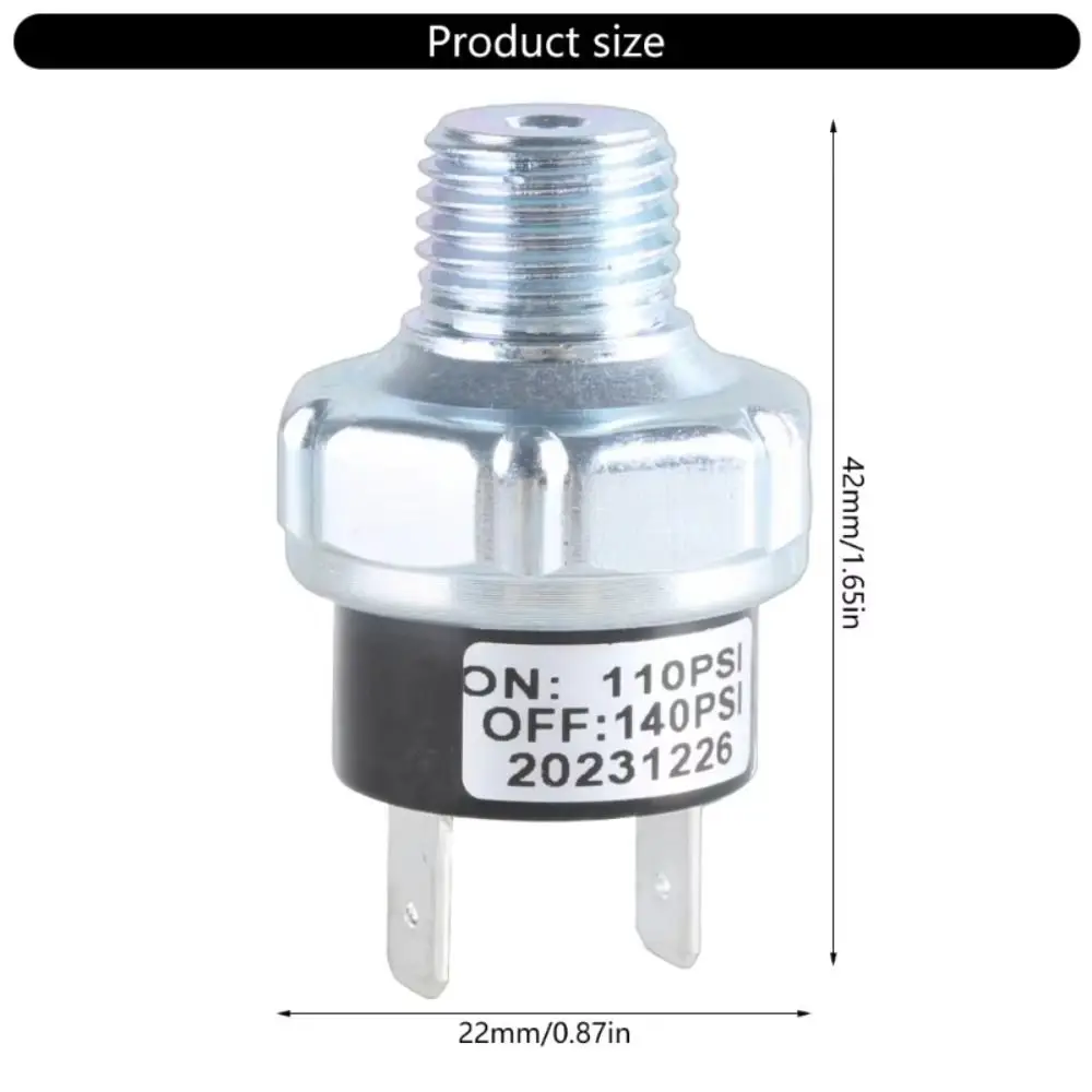 70-100/90-120PSI 110-140PSI ضاغط الهواء مفتاح ضغط 1/4 "NPT 12 فولت/24 فولت للتحكم في مفتاح سبائك الألومنيوم لخزان الهواء #3