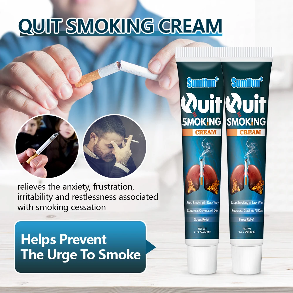 20G Sumifun Quit Smoking Cream Stop Smoke Herbal Ointment Prevent Smoking Nicotine Withdrawal Medical Plaster Health Lungs Care