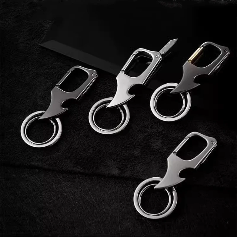 Multi function Key ring With Ffolding Knife Detachable Delivery Belt Bottle Opener Creative Personality Anti loss Key ring